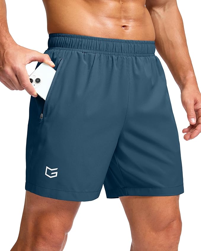 G Gradual Men's Athletic Running Shorts with Zipper Pockets Quick Dry 7"/ 5"/ 9" Workout Gym Shorts for Basketball Hiking