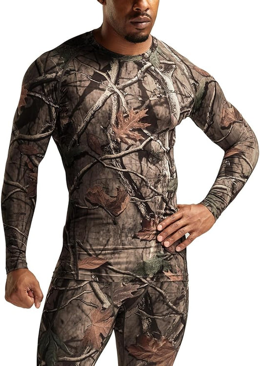 TSLA Men's UPF 50+ Compression Shirts, Cool Dry Long Sleeve Athletic Tops, Sports Baselayer Workout Shirt