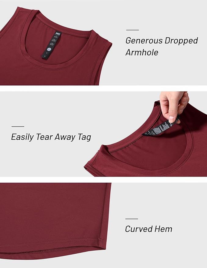 MIER Men's Tank Tops Workout Sleeveless Tee Shirts Muscle Athletic Gym Running Beach Tanks for Men, Quick Dry