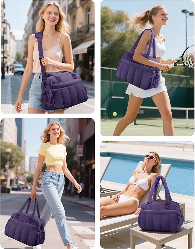 oscaurt Gym Bag for Women Lightweight Duffle Bag for Travel with Toiletry Pouch Water Resistant Carry On Weekender Overnight Duffel