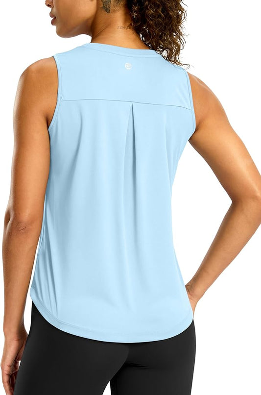 G Gradual Workout Tank Top for Women Sleeveless Athletic Yoga Tops High Neck Quick Dry Running Tennis Sports Shirts for Women