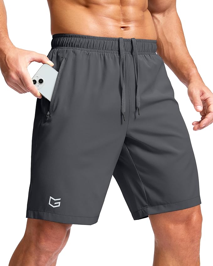 G Gradual Men's Athletic Running Shorts with Zipper Pockets Quick Dry 7"/ 5"/ 9" Workout Gym Shorts for Basketball Hiking