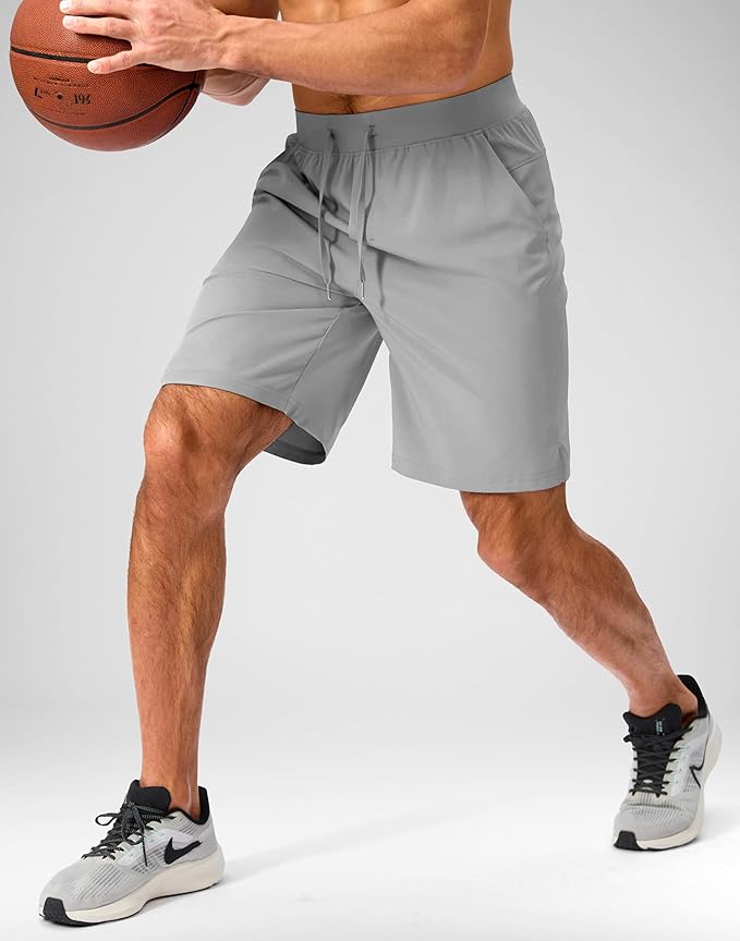 Men's Running Shorts with Zipper Pockets 9 Inch/ 7 Inch / 5 Inch Lightweight Quick Dry Gym Workout Athletic Shorts for Men