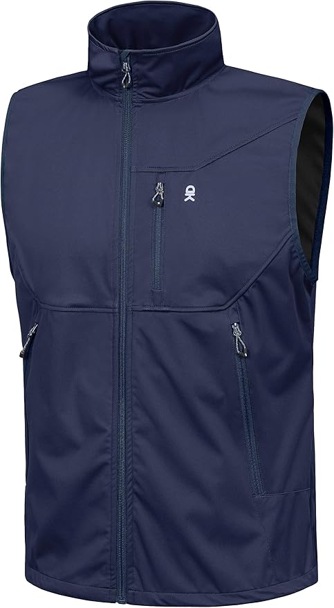 Little Donkey Andy Men's Lightweight Softshell Vest Windproof Sleeveless Jacket for Travel Hiking Running Golf