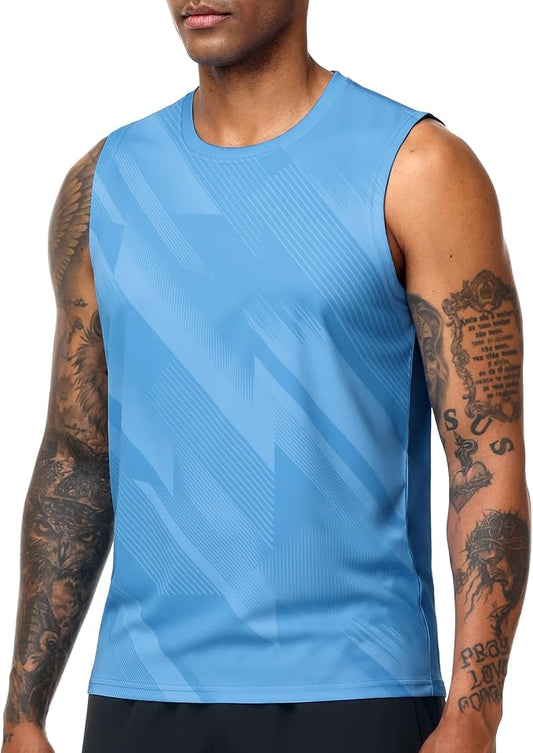 MIER Men's Workout Tank Tops UPF 50+ Swim Shirts Quick Dry Running Sleeveless UV Protection Muscle Tees