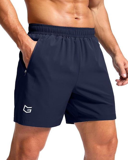 G Gradual Men's Athletic Running Shorts with Zipper Pockets Quick Dry 7"/ 5"/ 9" Workout Gym Shorts for Basketball Hiking