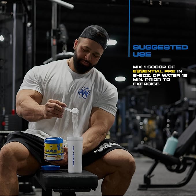AN Essentials Pre-Workout Powder Supplement for Men & Women | Energy Drink Mix with 200mg Caffeine, Beta Alanine, Citrulline, & Creatine | Fruit Blend | 30 Servings
