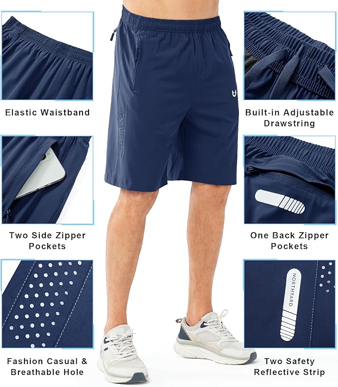 NORTHYARD Men's Athletic Running Shorts Quick Dry Workout Shorts 7"/ 5"/ 9" Lightweight Sports Gym Basketball Tennis Hiking