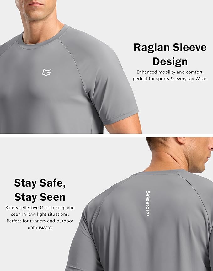 G Gradual Men's Workout Athletic T-Shirts Moisture Wicking Cooling Running Shirts Short Sleeve Performance Tee for Gym Tennis