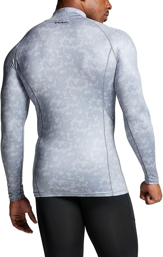 TSLA Men's Thermal Long Sleeve Compression Shirts, Mock/Turtleneck Winter Sports Running Base Layer Top