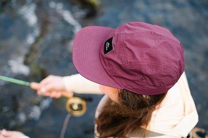 Tillak Wallowa Camp Hat, Lightweight Nylon 5 Panel Cap with Snap Closure