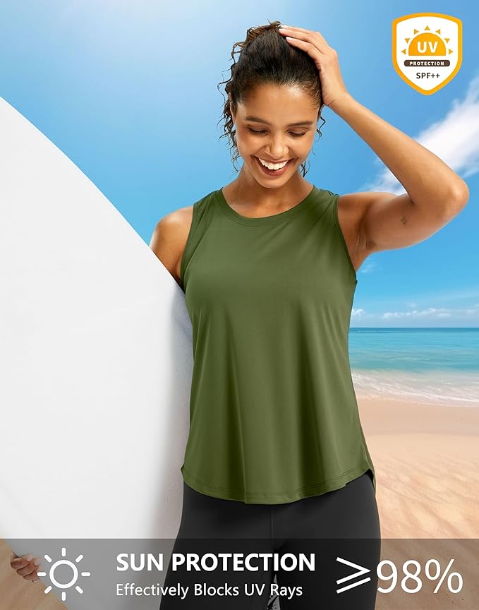 G Gradual Workout Tank Top for Women Sleeveless Athletic Yoga Tops High Neck Quick Dry Running Tennis Sports Shirts for Women