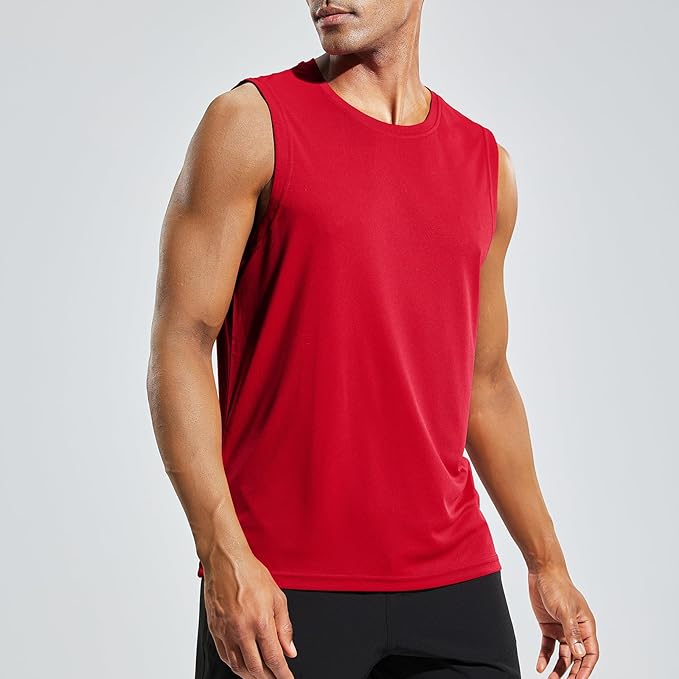 MIER Men's Workout Tank Tops UPF 50+ Swim Shirts Quick Dry Running Sleeveless UV Protection Muscle Tees