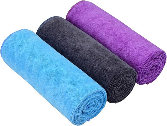 HOPESHIN Gyms Yoga Towels - Absorbent Microfiber Workout Towels for Men & Women, Soft, Fast Drying 3 Pack, 16x32 Inch