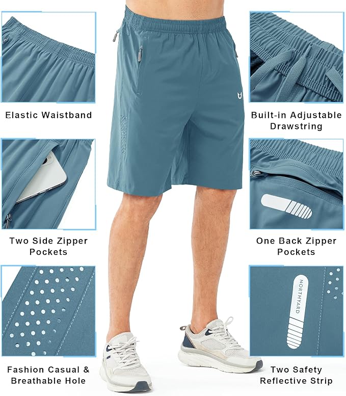 NORTHYARD Men's Athletic Running Shorts Quick Dry Workout Shorts 7"/ 5"/ 9" Lightweight Sports Gym Basketball Tennis Hiking