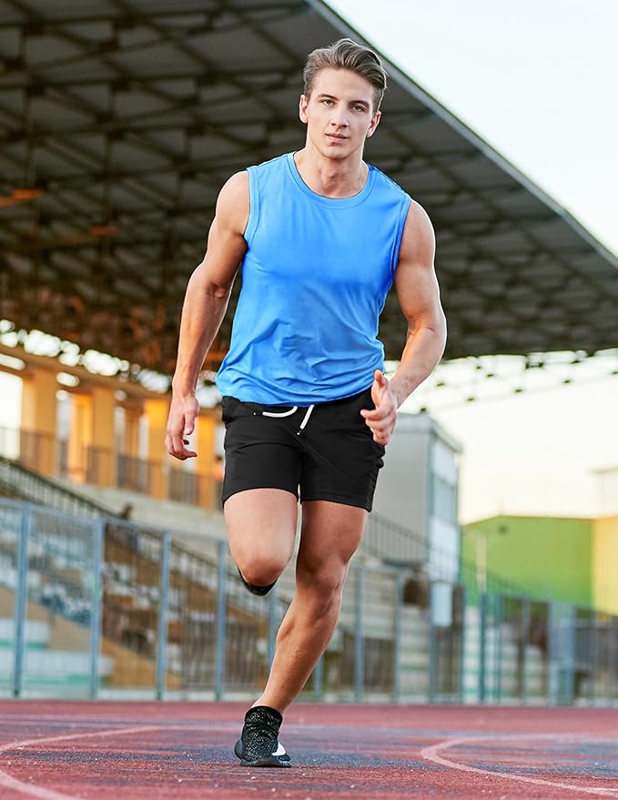 MIER Men's Workout Tank Tops UPF 50+ Swim Shirts Quick Dry Running Sleeveless UV Protection Muscle Tees