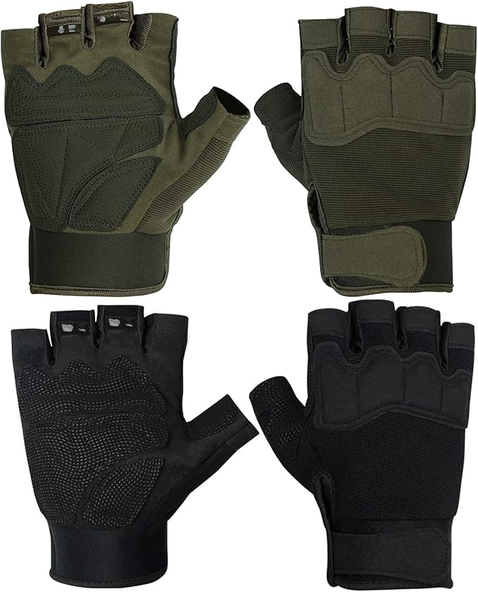 FIORETTO Fingerless Gloves for Airsoft Shooting Half Finger Hunting Hiking Cycling Driving Motorcycle Climbing Work Gloves M210603