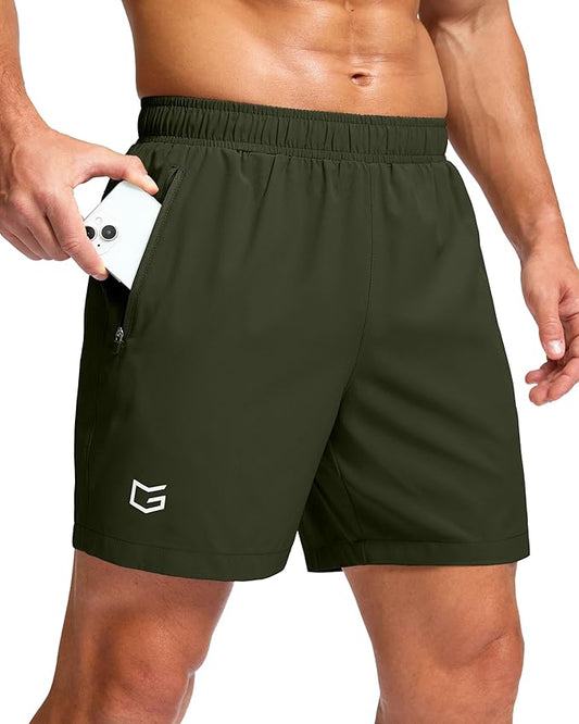 G Gradual Men's Athletic Running Shorts with Zipper Pockets Quick Dry 7"/ 5"/ 9" Workout Gym Shorts for Basketball Hiking