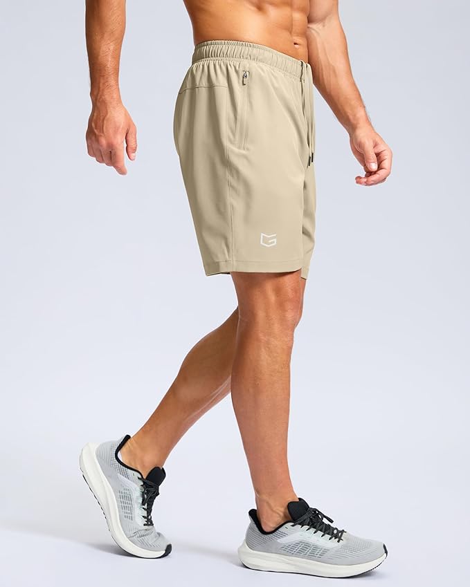 G Gradual Men's Athletic Running Shorts with Zipper Pockets Quick Dry 7"/ 5"/ 9" Workout Gym Shorts for Basketball Hiking