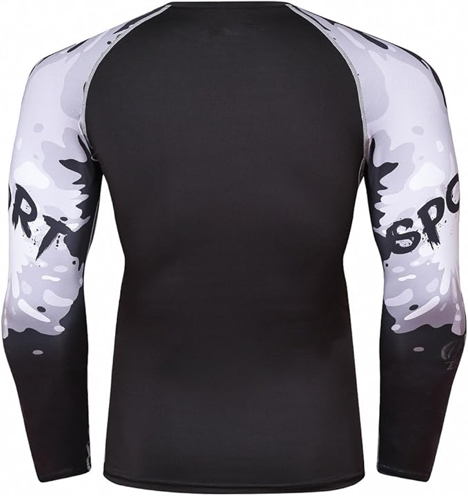 Men's Soft Slim Long Sleeve Dry-Fit Compression Gym Trainning Shirt