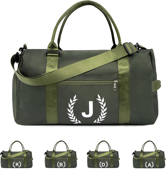 Gym Bag with Shoe Compartment - Personalized Monogrammed Duffle for Sports, Travel, and Workout with Initials