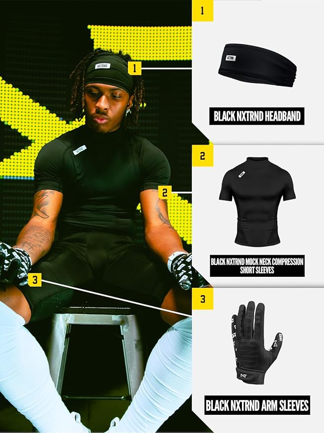 Nxtrnd Men's Turtleneck Compression T-Shirt, Short Sleeve Mock Neck