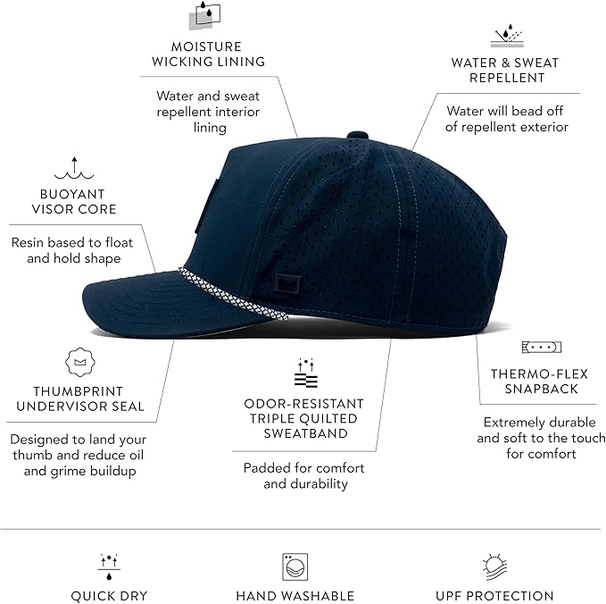 melin Odysea Rope Bulls Icon Hydro, Trucker & Rope Hat, Performance Hat for Men & Women, Water-Resistant Fitted Baseball Cap