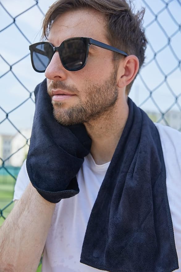 HOPESHIN Gyms Yoga Towels Sweat Fitness Exercise Microfiber Workout Towels Absorbent Gym Towels for Men & Women Sports Towels Soft Fast Drying 3 Pack, 16inchX32inch