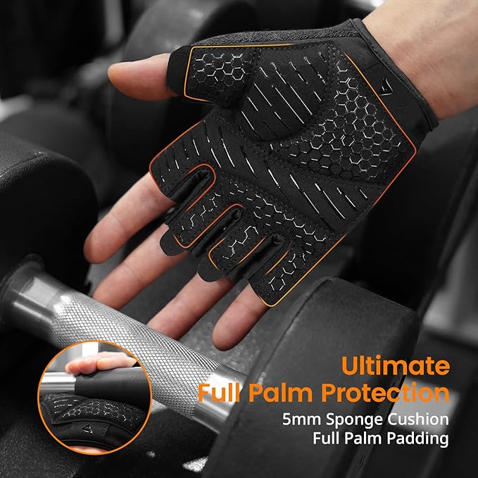 ATERCEL Weight Lifting Gloves Full Palm Protection, Workout Gloves for Gym, Cycling, Exercise, Breathable, Super Lightweight for Mens and Women