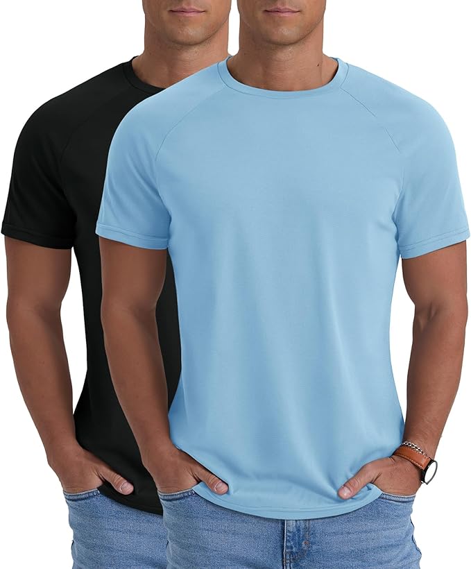 Askdeer Men's T-Shirt Short Sleeve Quick Dry Shirts Lightweight Workout Athletic Tees for Running, Beach, Hiking