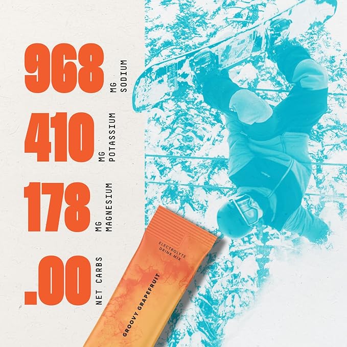 SALTT Electrolytes Powder Flavored Drink Mix - Groovy Grapefruit - 30 Hydration Packets - Magnesium, Potassium, Sodium, Trace Minerals - Zero Sugar & Gluten Free - Travel Essentials