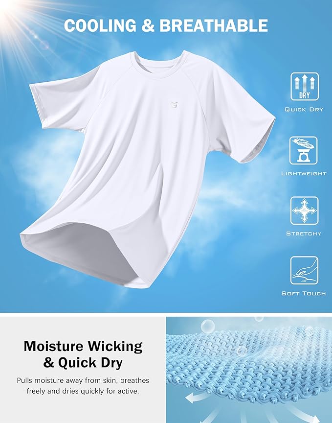 G Gradual Men's Workout Athletic T-Shirts Moisture Wicking Cooling Running Shirts Short Sleeve Performance Tee for Gym Tennis