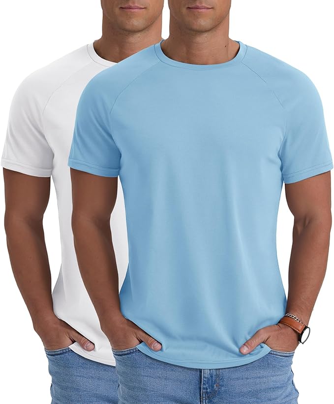 Askdeer Men's T-Shirt Short Sleeve Quick Dry Shirts Lightweight Workout Athletic Tees for Running, Beach, Hiking