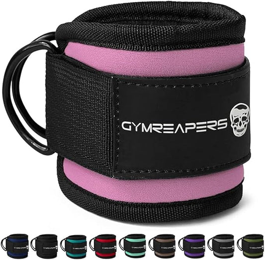 Gymreapers Ankle Straps For Cable Machine Kickbacks, Glute Workouts, Lower Body Exercises - Adjustable Leg Straps with Neoprene Padding