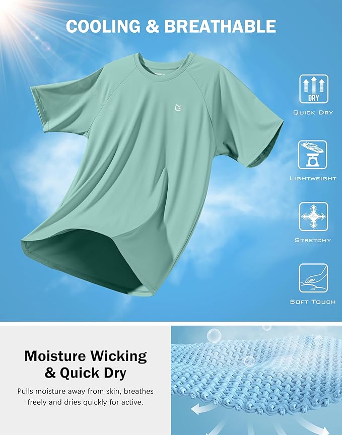 G Gradual Men's Workout Athletic T-Shirts Moisture Wicking Cooling Running Shirts Short Sleeve Performance Tee for Gym Tennis