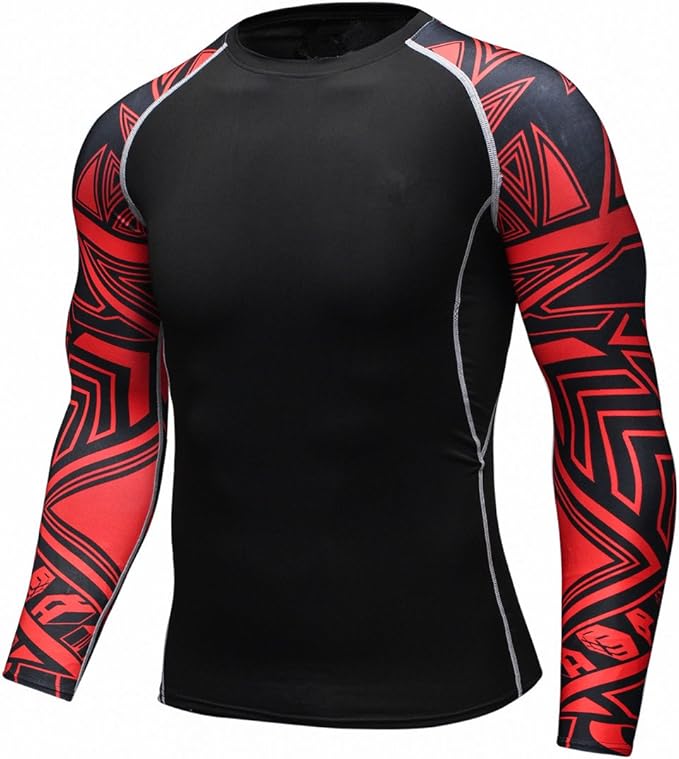 Men's Soft Slim Long Sleeve Dry-Fit Compression Gym Trainning Shirt