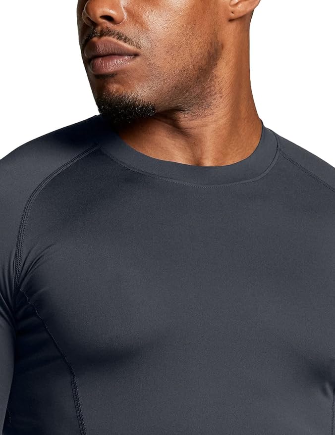 ATHLIO Men's UPF 50+ Long Sleeve Compression Shirts, Water Sports Rash Guard Base Layer, Athletic Workout Shirt