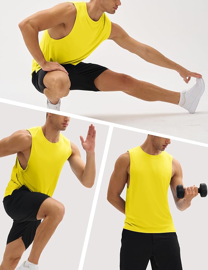 MAGCOMSEN Mens Workout Tank Tops Undershirt Cotton Muscle Athletic Sleeveless Shirts for Gym