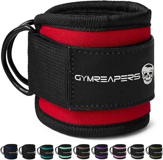 Gymreapers Ankle Straps For Cable Machine Kickbacks, Glute Workouts, Lower Body Exercises - Adjustable Leg Straps with Neoprene Padding