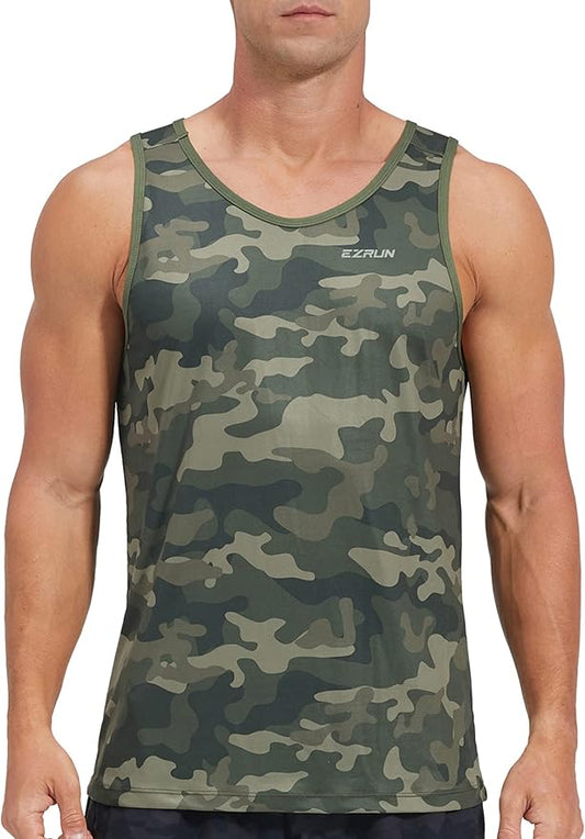 EZRUN Men's Quick Dry Sport Tank Top for Bodybuilding Gym Athletic Jogging Running,Fitness Training Workout Sleeveless Shirts