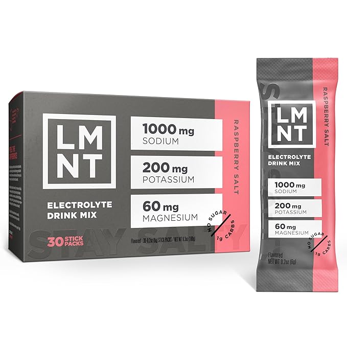 Drink LMNT Zero Sugar Electrolytes - Raspberry Salt | Drink Mix | 30-Count