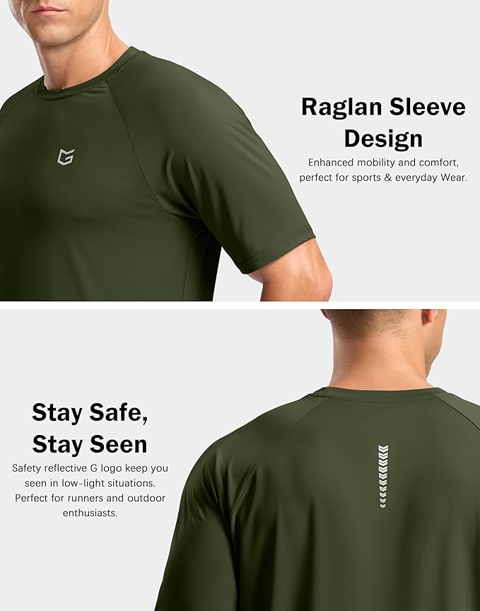 G Gradual Men's Workout Athletic T-Shirts Moisture Wicking Cooling Running Shirts Short Sleeve Performance Tee for Gym Tennis