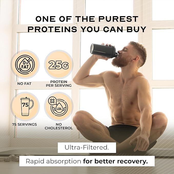 Muscle Feast Grass-Fed Whey Protein Isolate, All Natural Hormone Free Pasture Raised, Whey Isolate Protein Powder for Men and Women, Clean, Gluten-Free, Delicious Isolate Protein - Vanilla, 5lb