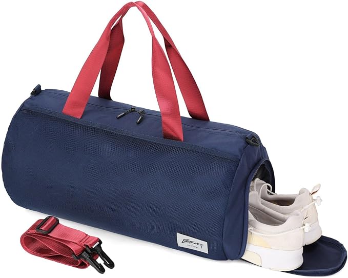 BE SMART Waterproof Mens Gym Bag with Shoe Compartment, Duffle Bag with Wet Pocket for Men, Lightweight Large Sport Duffel Bag NO Tpu Pocket for Overnight Weekender, Fitness, Swim, Boxing,Travel