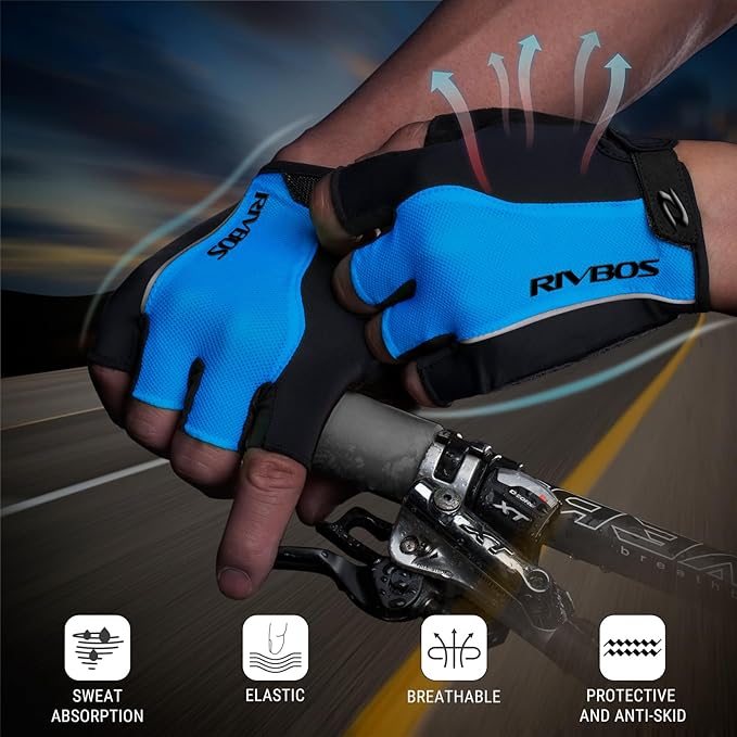 RIVBOS Cycling Gloves Bike Gloves for Men Women with Anti-Slip Shock-Absorbing Pad for Bicycle/Workout/Road Bike/Gym/Driving CHG001