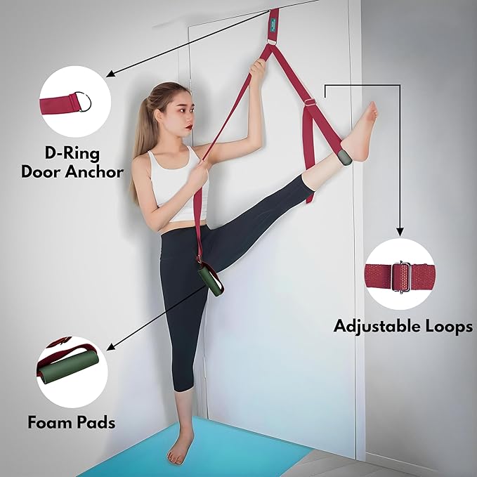 Stretching Straps for Flexibility, Balance, and Leg Stretching – Multiple Styles for Yoga, Ballet, Dance, Gymnastics & Physical Therapy