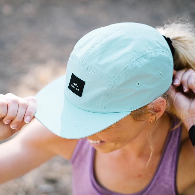 Tillak Wallowa Camp Hat, Lightweight Nylon 5 Panel Cap with Snap Closure