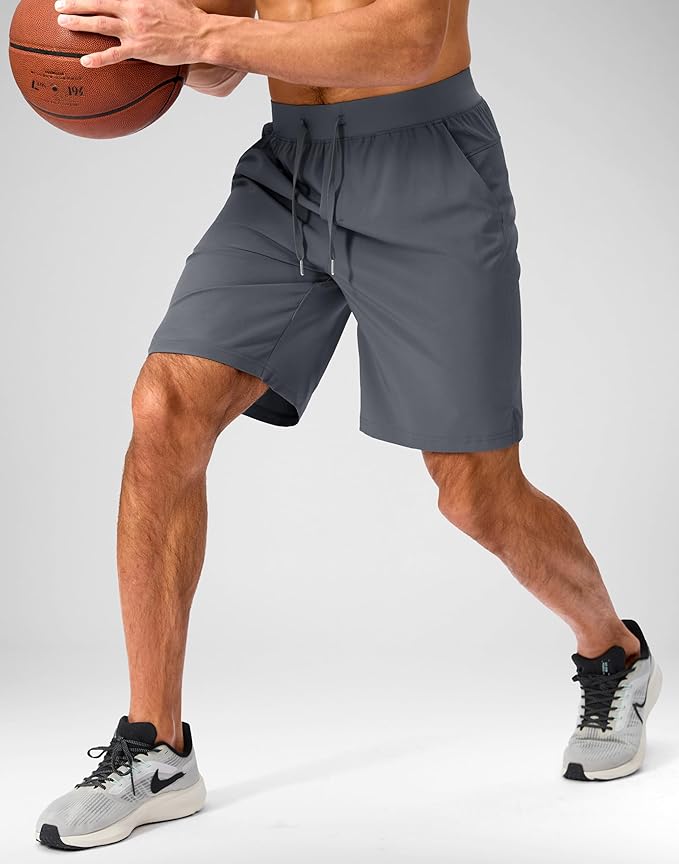 Men's Running Shorts with Zipper Pockets 9 Inch/ 7 Inch / 5 Inch Lightweight Quick Dry Gym Workout Athletic Shorts for Men