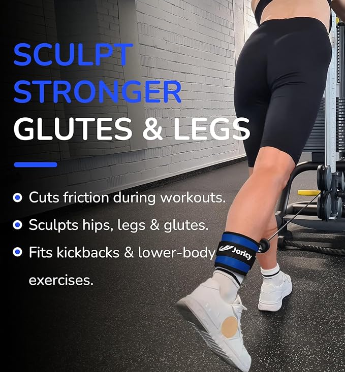 Ankle Strap for Cable Exercise Machines, Work Out Cuff Attachment Ankle Resistance Bands, Cable Kick Back Straps for Gym, Glute Workouts, Kickbacks, Leg Extensions, Hip Abductors, Booty Workouts