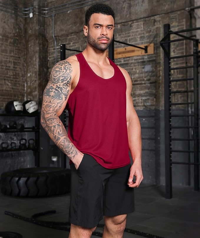 Boyzn Men's 1, 3 or 5 Pack Y-Back Workout Tank Tops, Athletic Muscle Gym Tank Tops, Fitness Bodybuilding Sleeveless T-Shirts